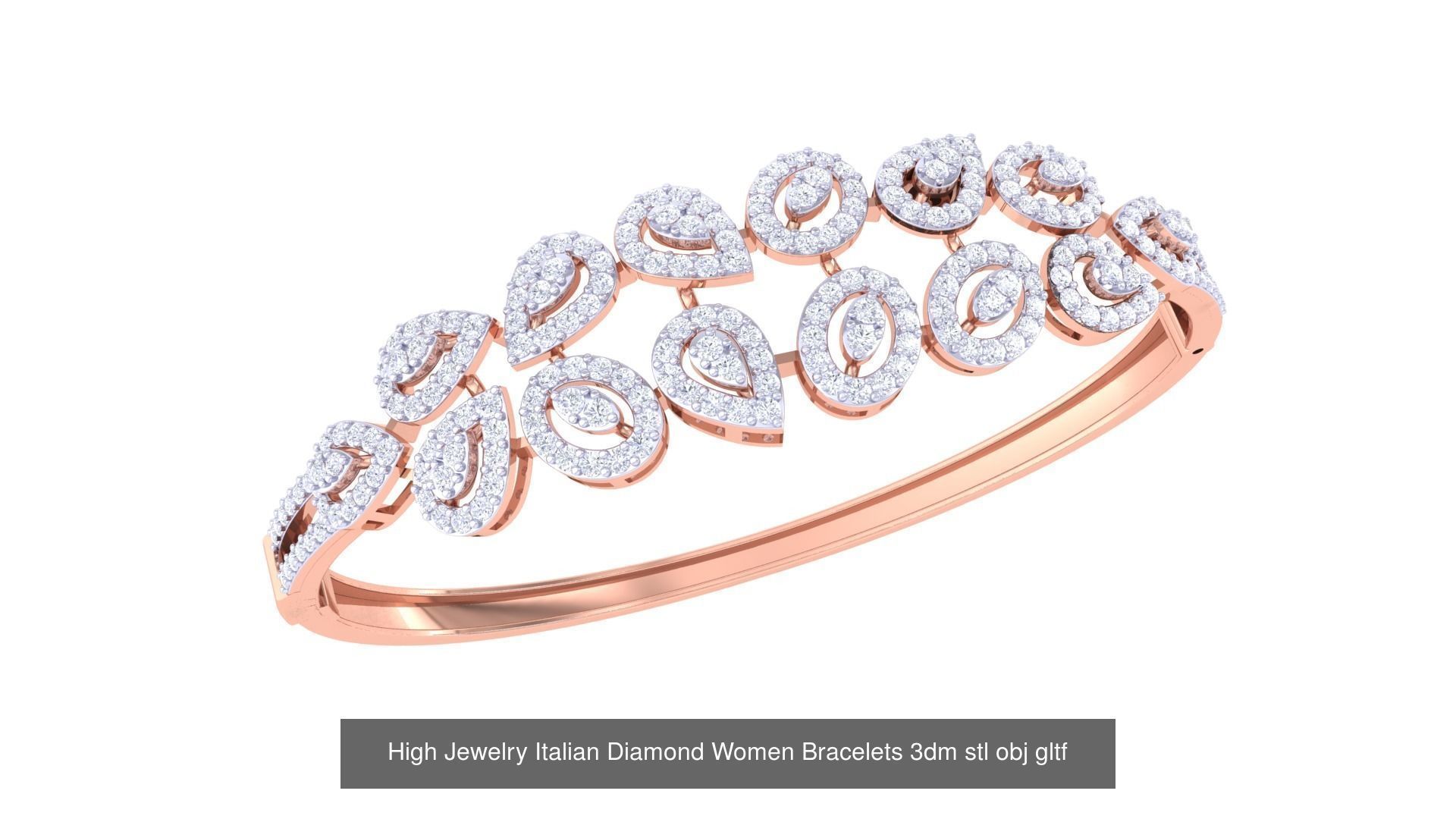 50  High Jewelry Italian Diamond Women Bracelets 3D Model Collection_40
