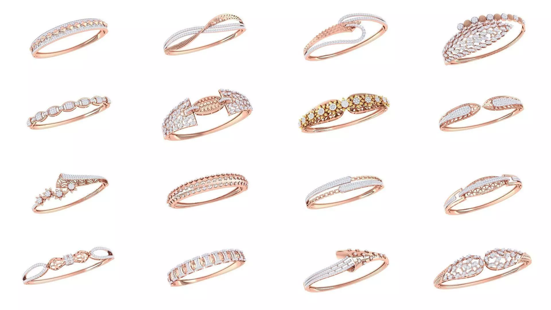 50  High Jewelry Italian Diamond Women Bracelets 3D Model Collection_0