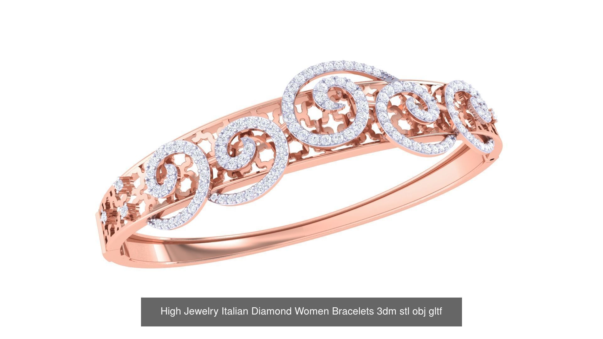 50  High Jewelry Italian Diamond Women Bracelets 3D Model Collection_22