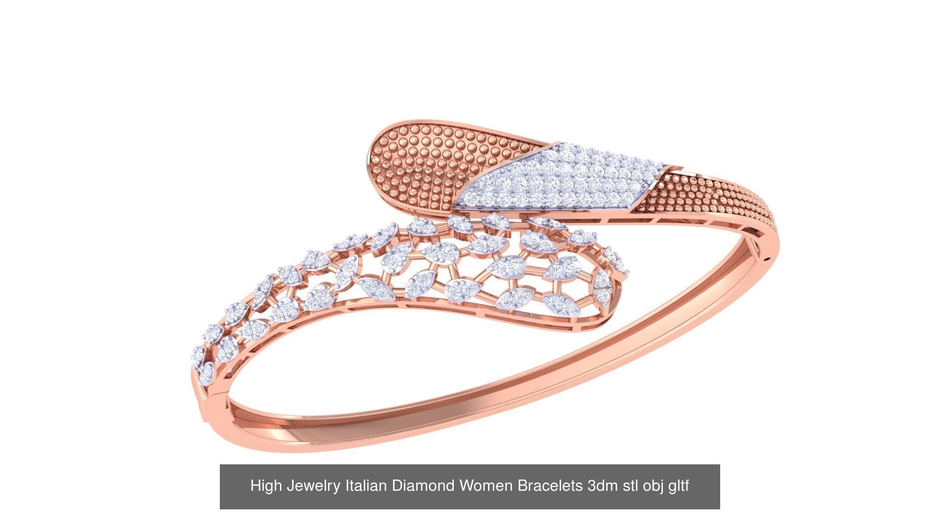 50  High Jewelry Italian Diamond Women Bracelets 3D Model Collection_43