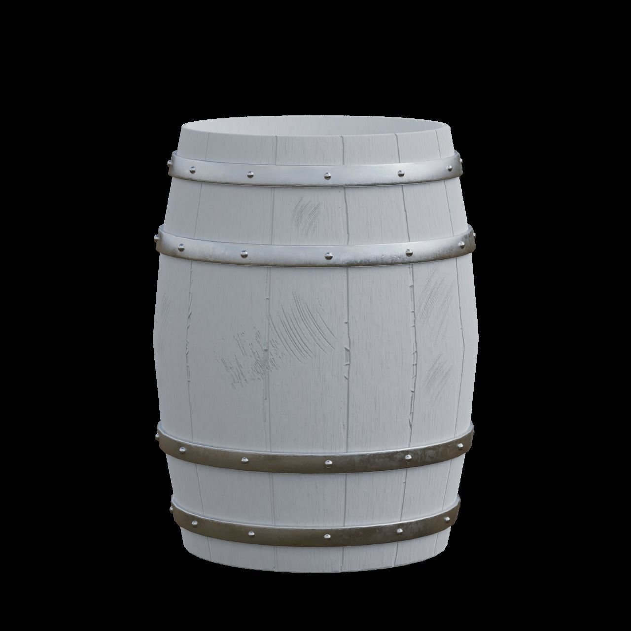 Wood Barrel 1 Low-poly 3D model_4