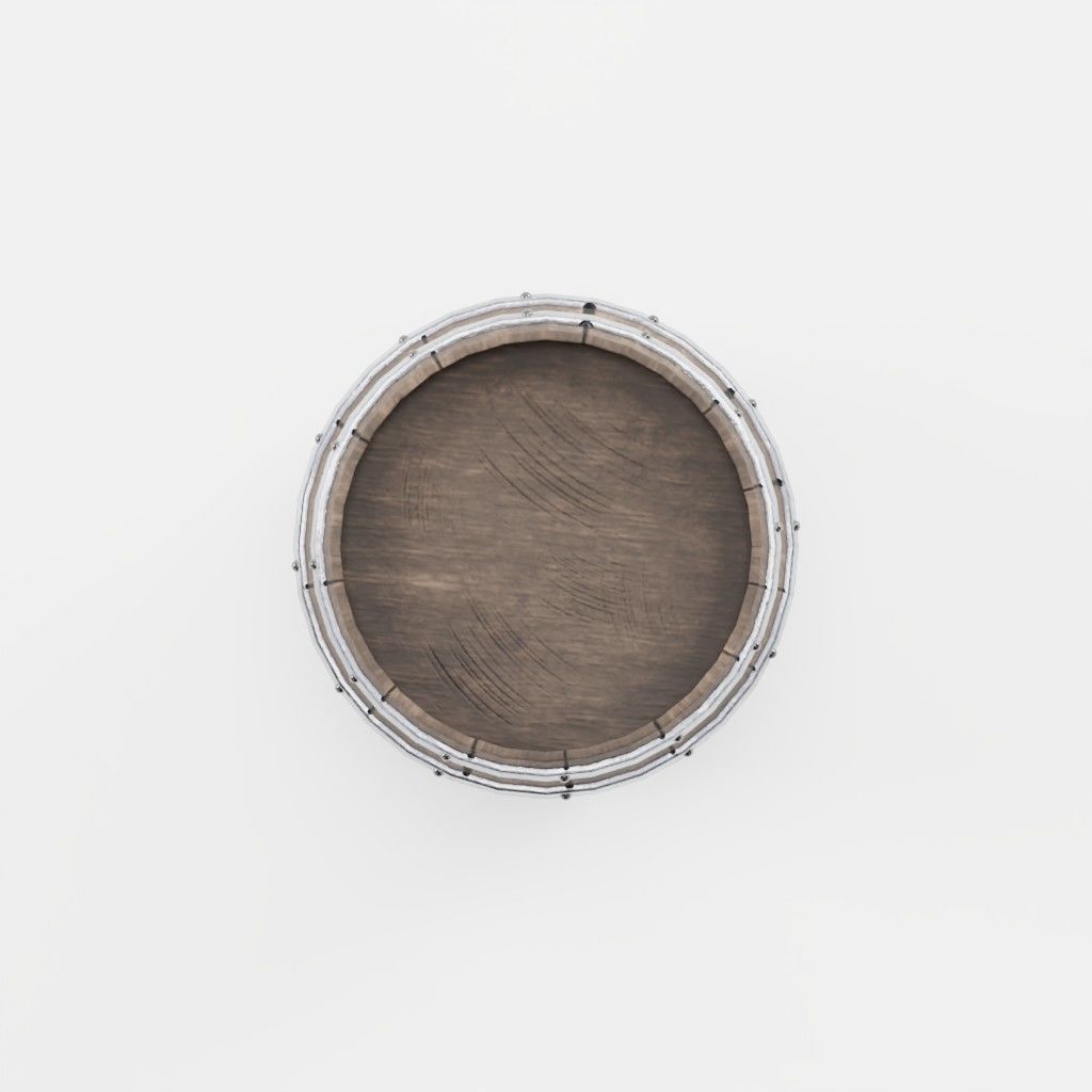 Wood Barrel 1 Low-poly 3D model_3