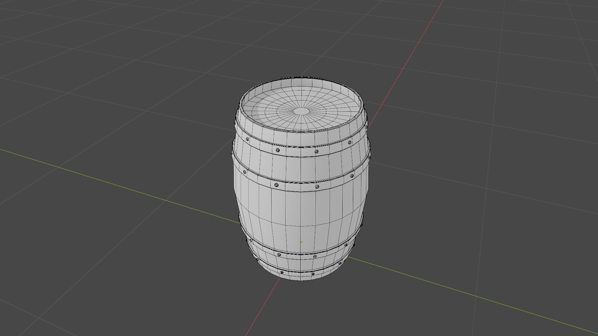 Wood Barrel 1 Low-poly 3D model_6
