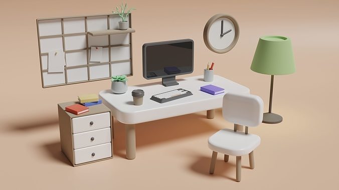 Office File Model Office place interior 3D model | CGTrader