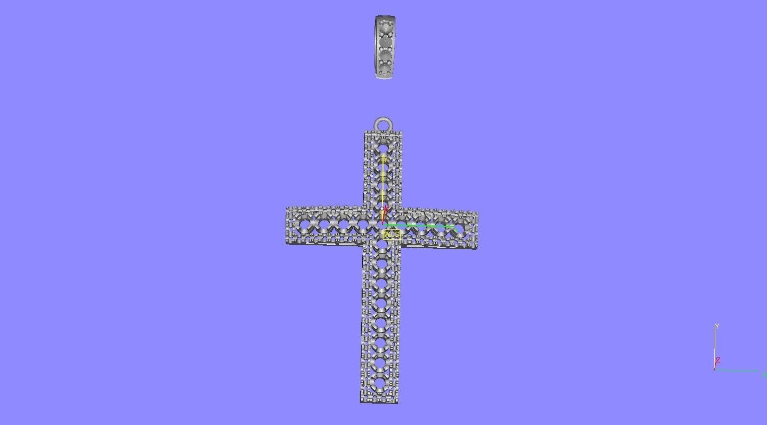 Unique Diamond Cross Pendant 3D print model_13