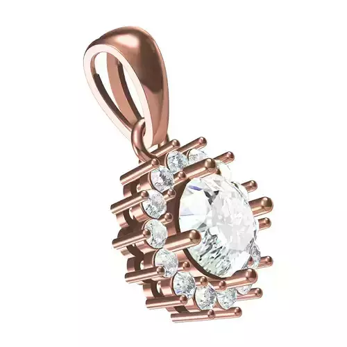 Simple Diamond Cluster Pendant