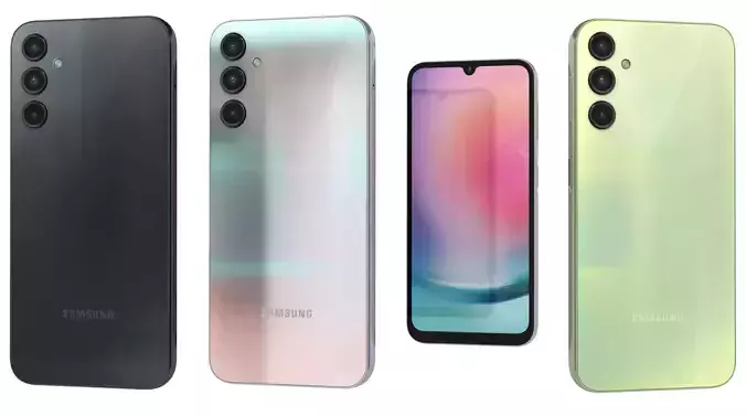 Samsung Galaxy A24 4G All Colors Low-poly 3D model