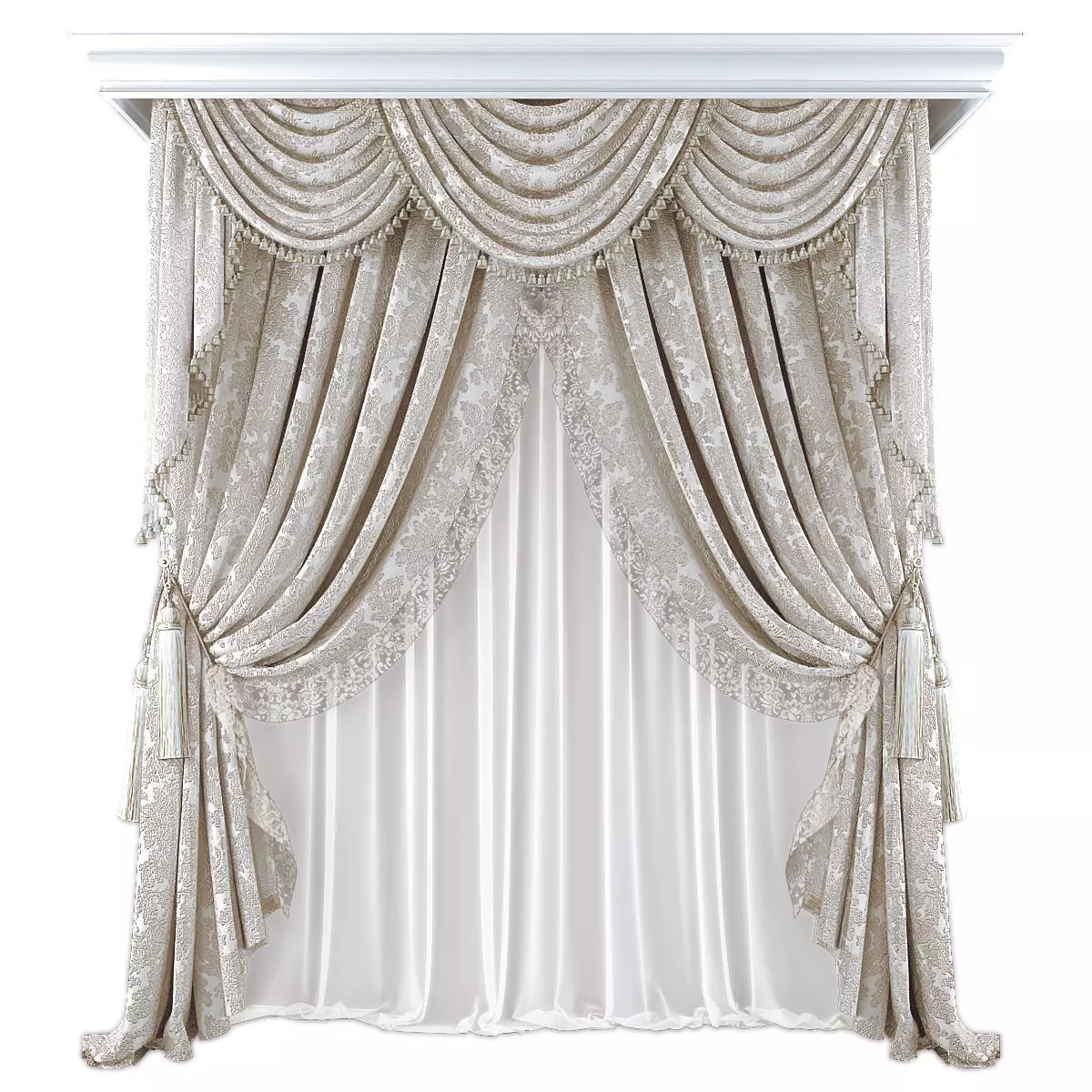 Curtains584 Low-poly 3D model_0