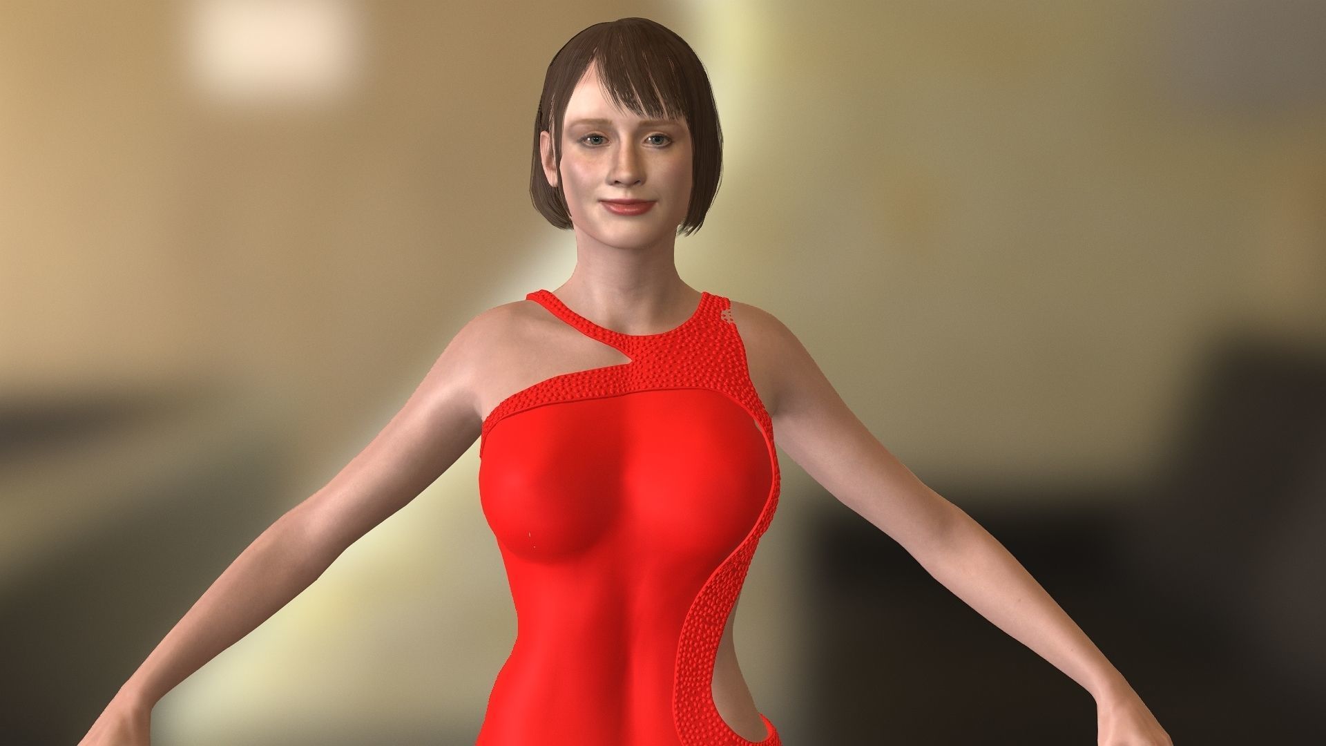 Bryce Dallas Howard  Low-poly 3D model_5