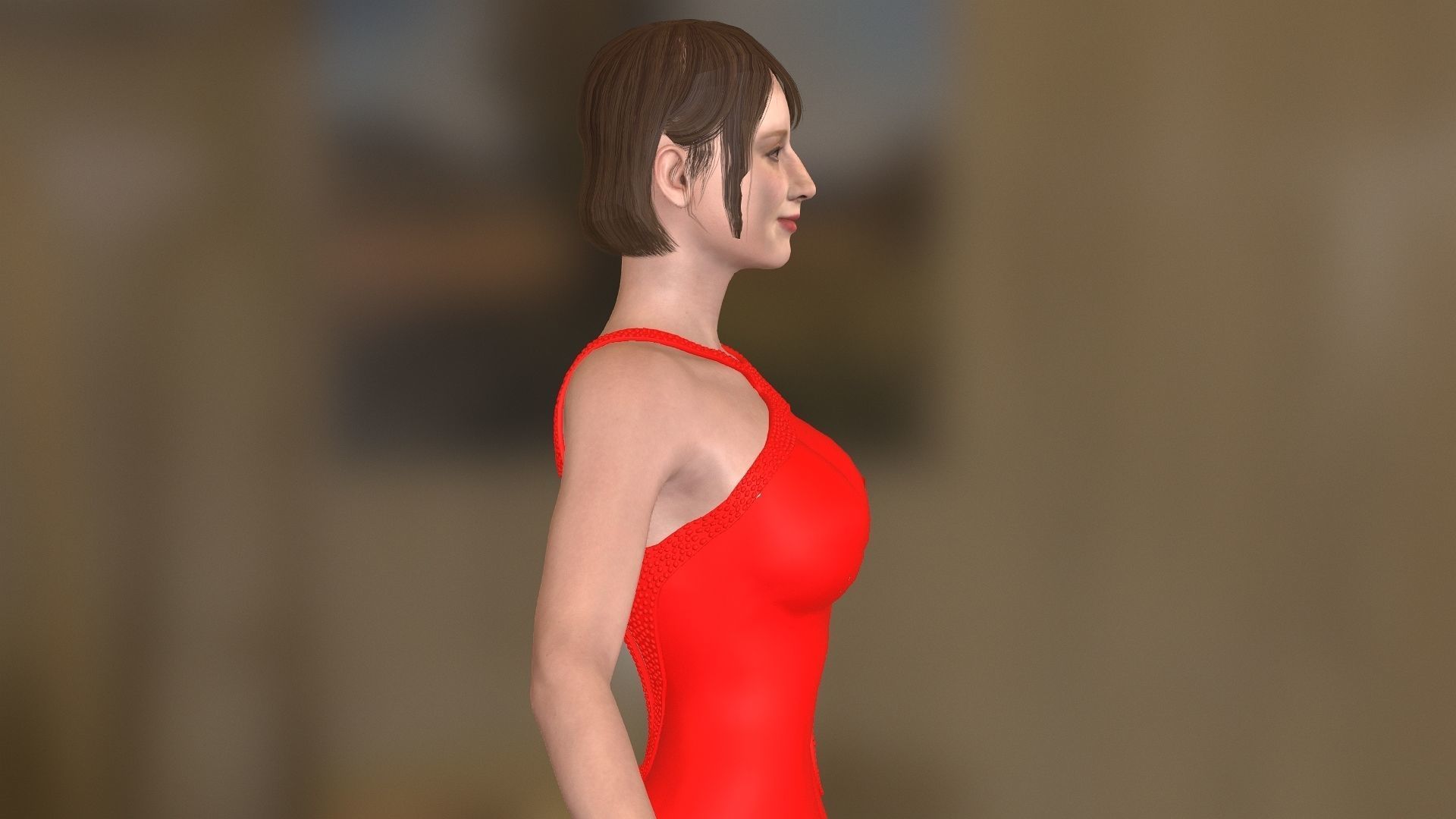 Bryce Dallas Howard  Low-poly 3D model_9