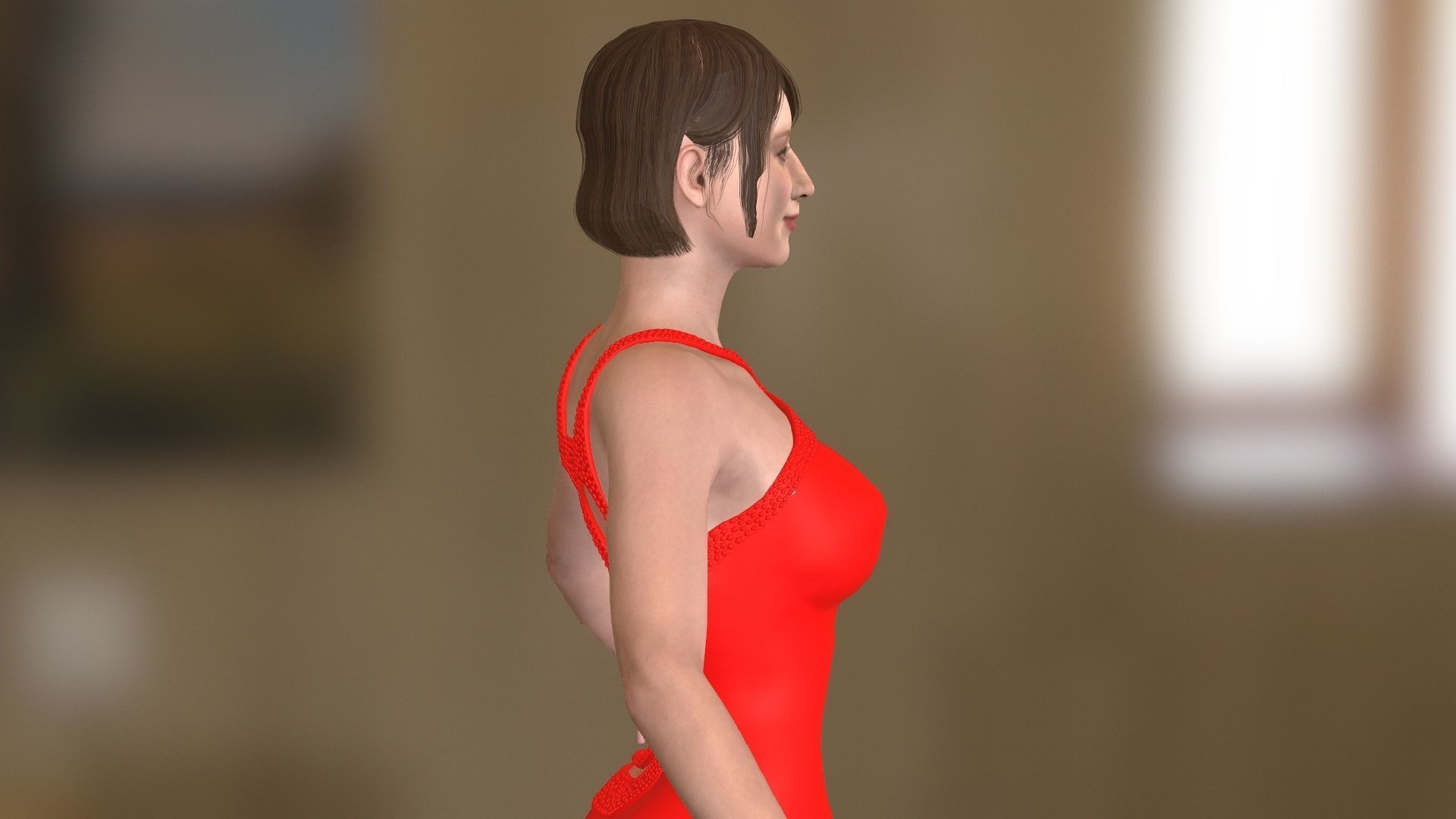 Bryce Dallas Howard  Low-poly 3D model_10