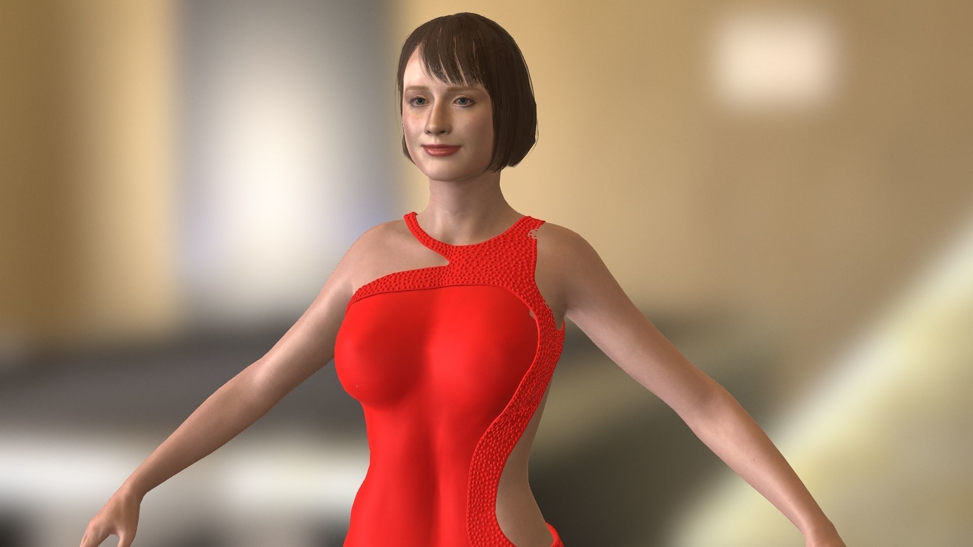 Bryce Dallas Howard  Low-poly 3D model_24