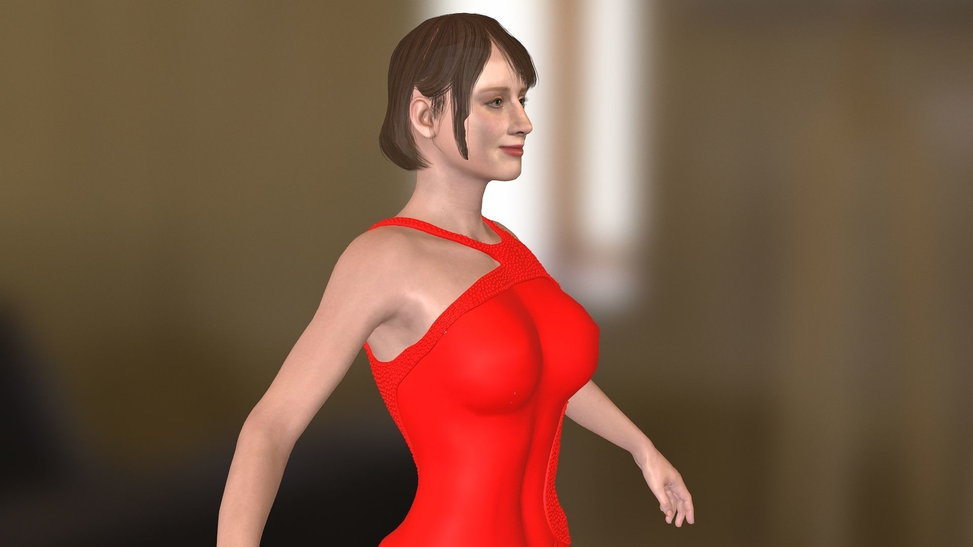 Bryce Dallas Howard  Low-poly 3D model_7