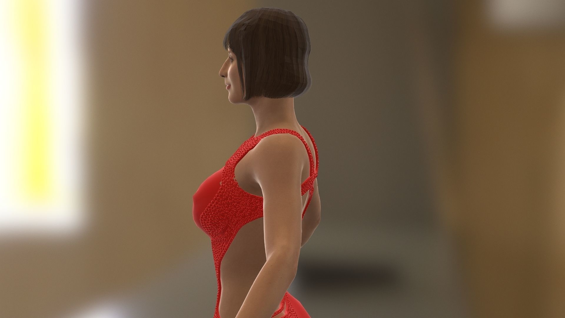 Bryce Dallas Howard  Low-poly 3D model_19