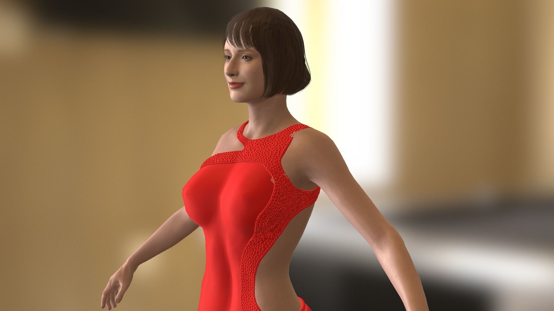 Bryce Dallas Howard  Low-poly 3D model_22