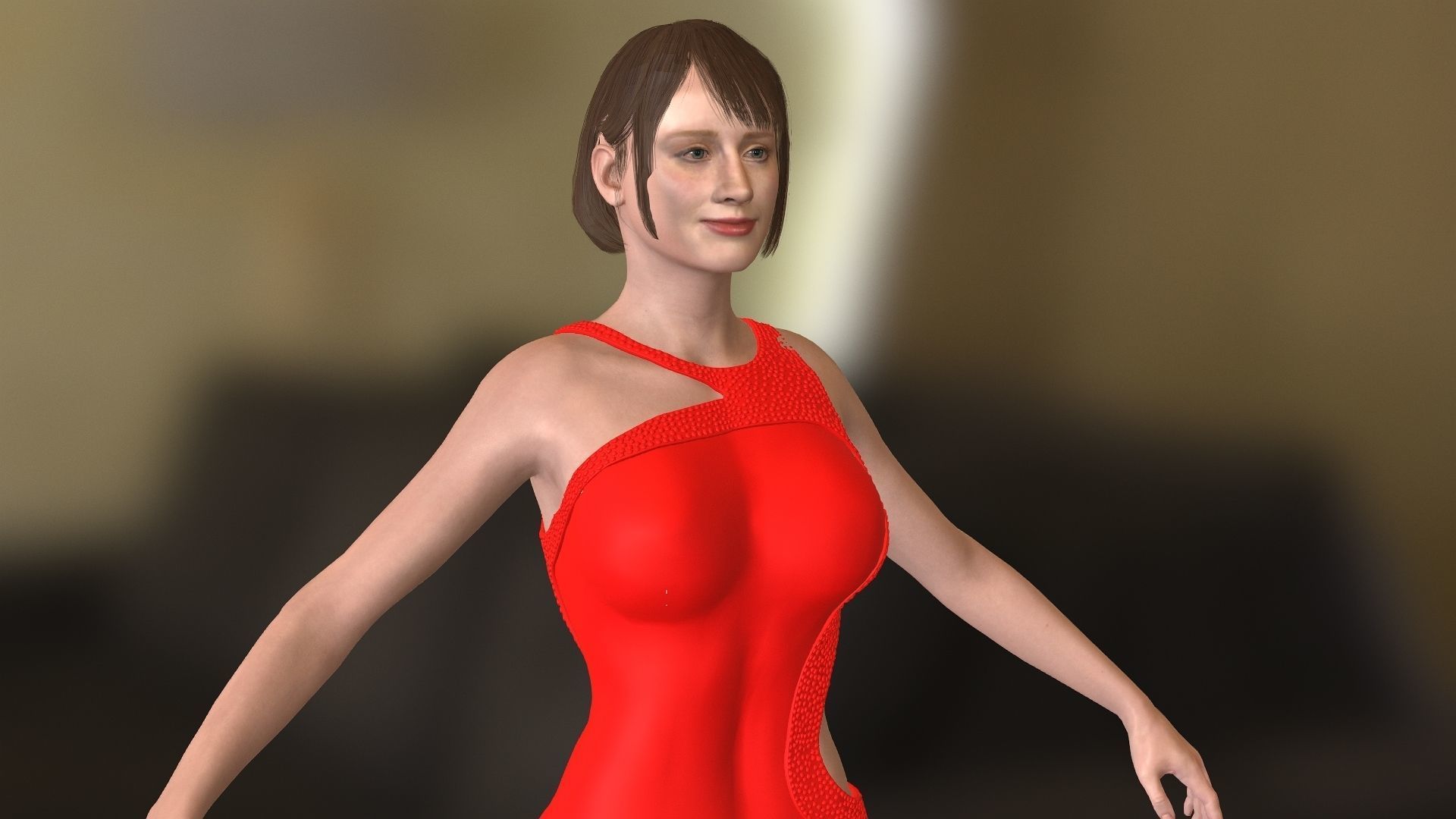 Bryce Dallas Howard  Low-poly 3D model_6