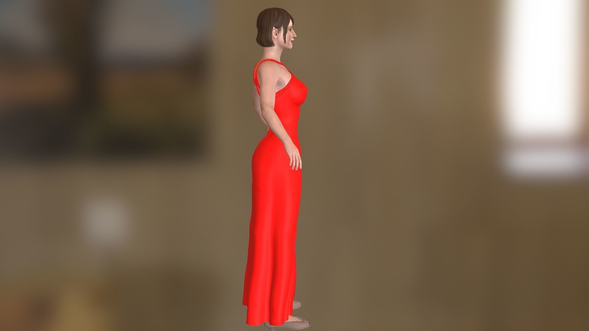 Bryce Dallas Howard  Low-poly 3D model_2