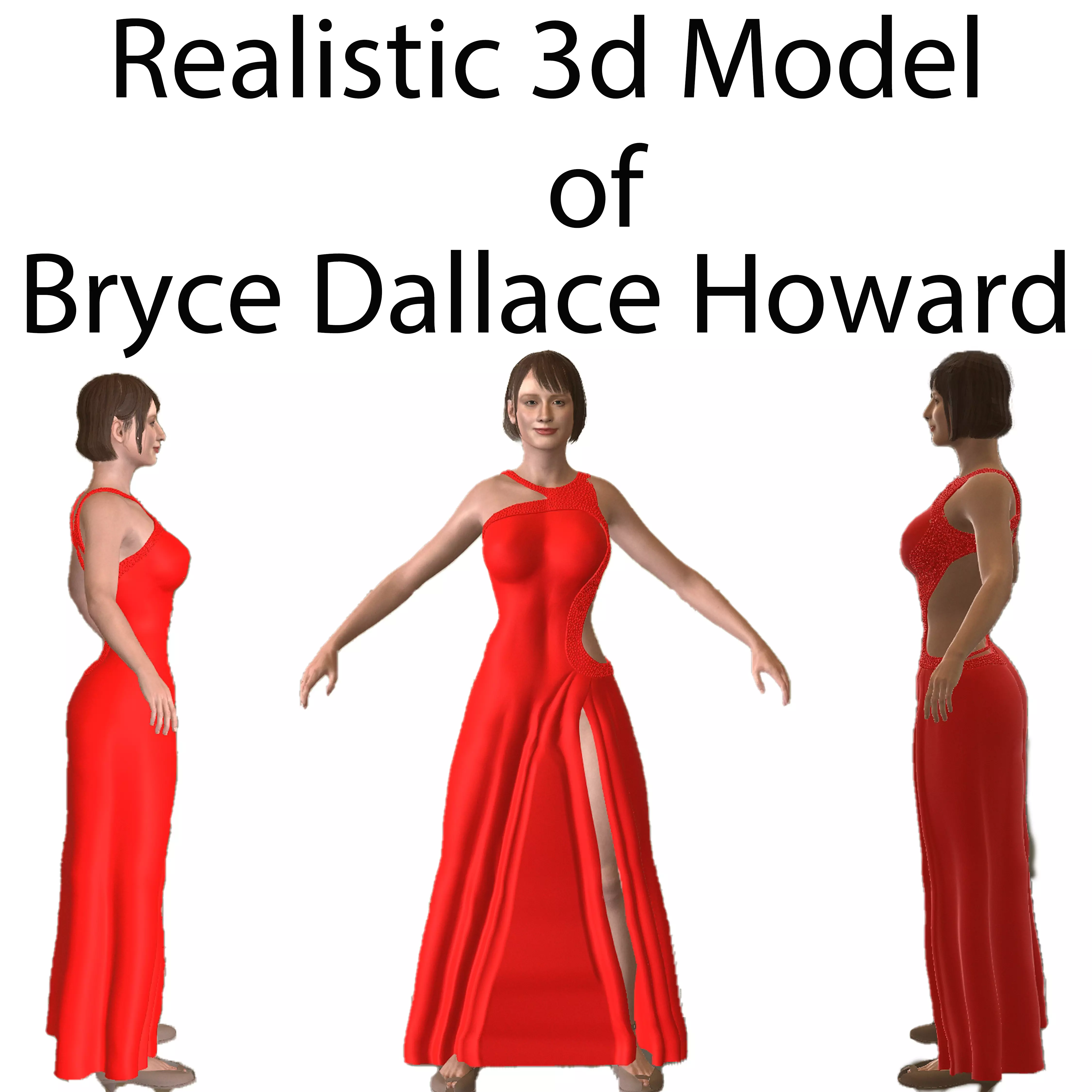 Bryce Dallas Howard  Low-poly 3D model_0