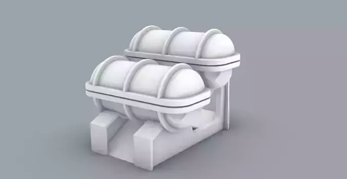 Solas Life Raft with Ramp Low-poly 3D model
