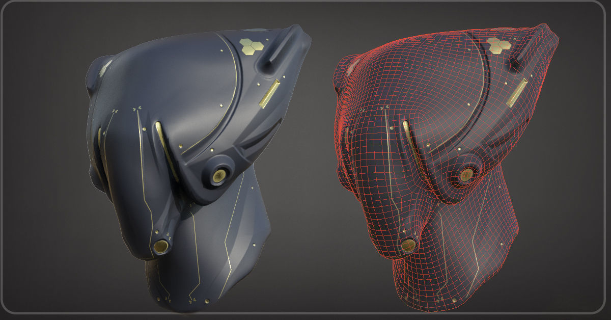 30 SCIFI HELMETS with 4k Textures and UVS for ALL Softwares Low-poly 3D model_4
