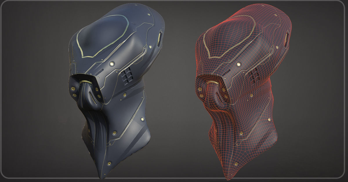30 SCIFI HELMETS with 4k Textures and UVS for ALL Softwares Low-poly 3D model_3