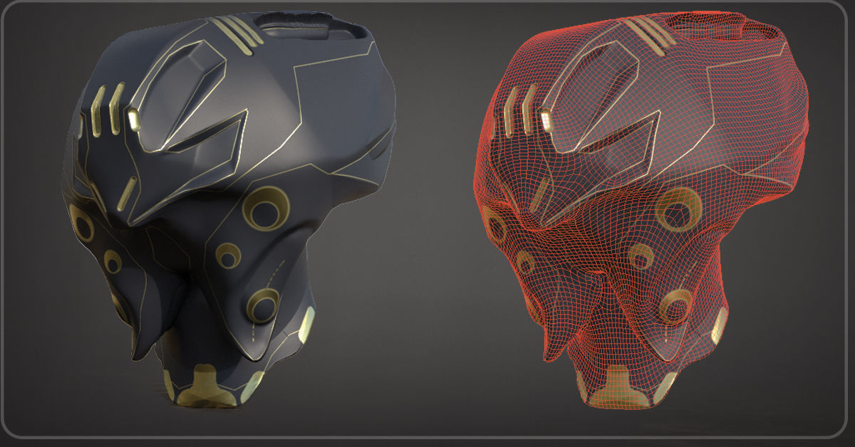 30 SCIFI HELMETS with 4k Textures and UVS for ALL Softwares Low-poly 3D model_5