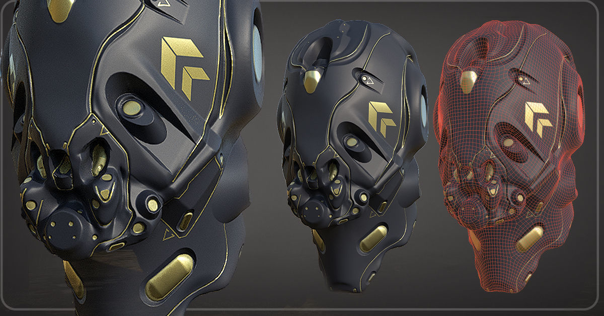 30 SCIFI HELMETS with 4k Textures and UVS for ALL Softwares Low-poly 3D model_7