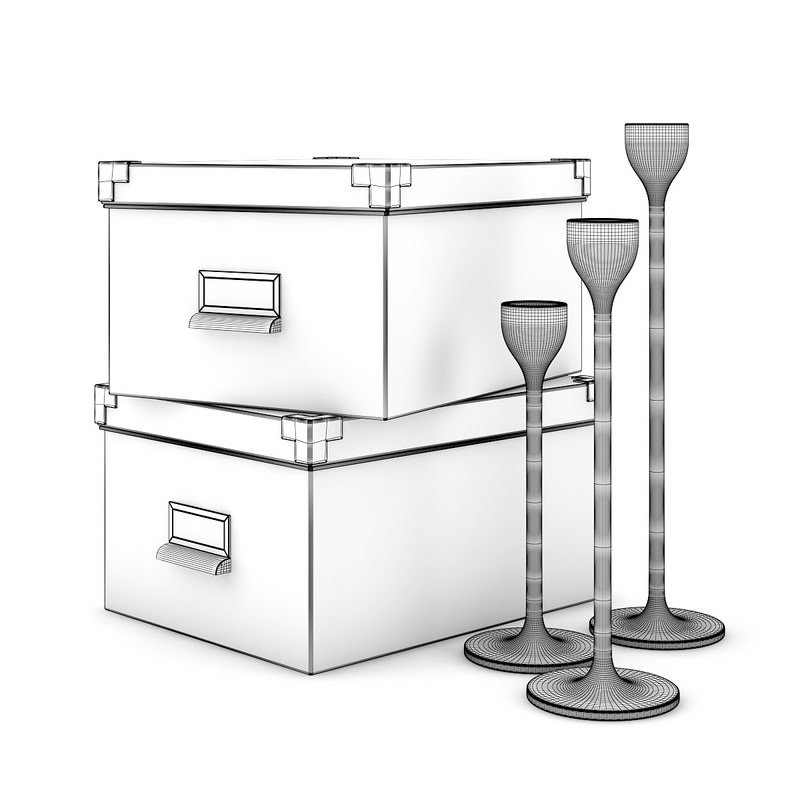 Decorative Boxes 2 3D model_2