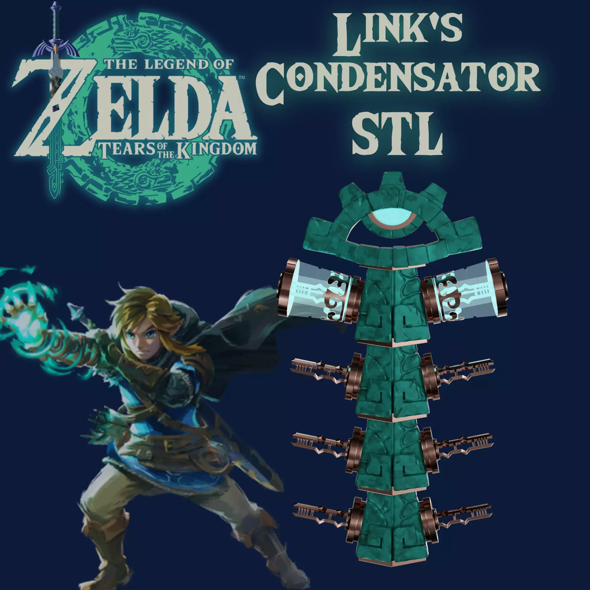 Link UltraHand Energy Cell Capacitor Zelda Tears of The Kingdom 3D print model_0