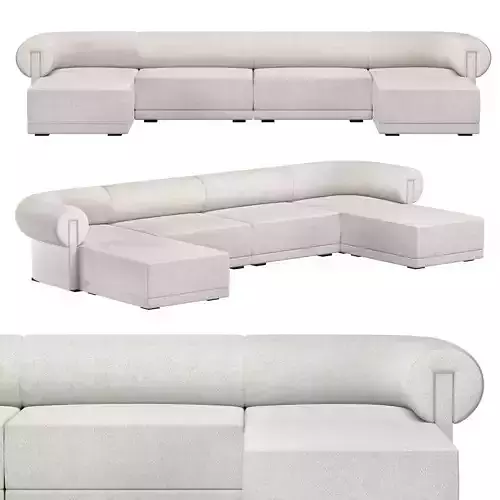 IVERSEN ROLL-BACK MODULAR U-CHAISE SECTIONAL