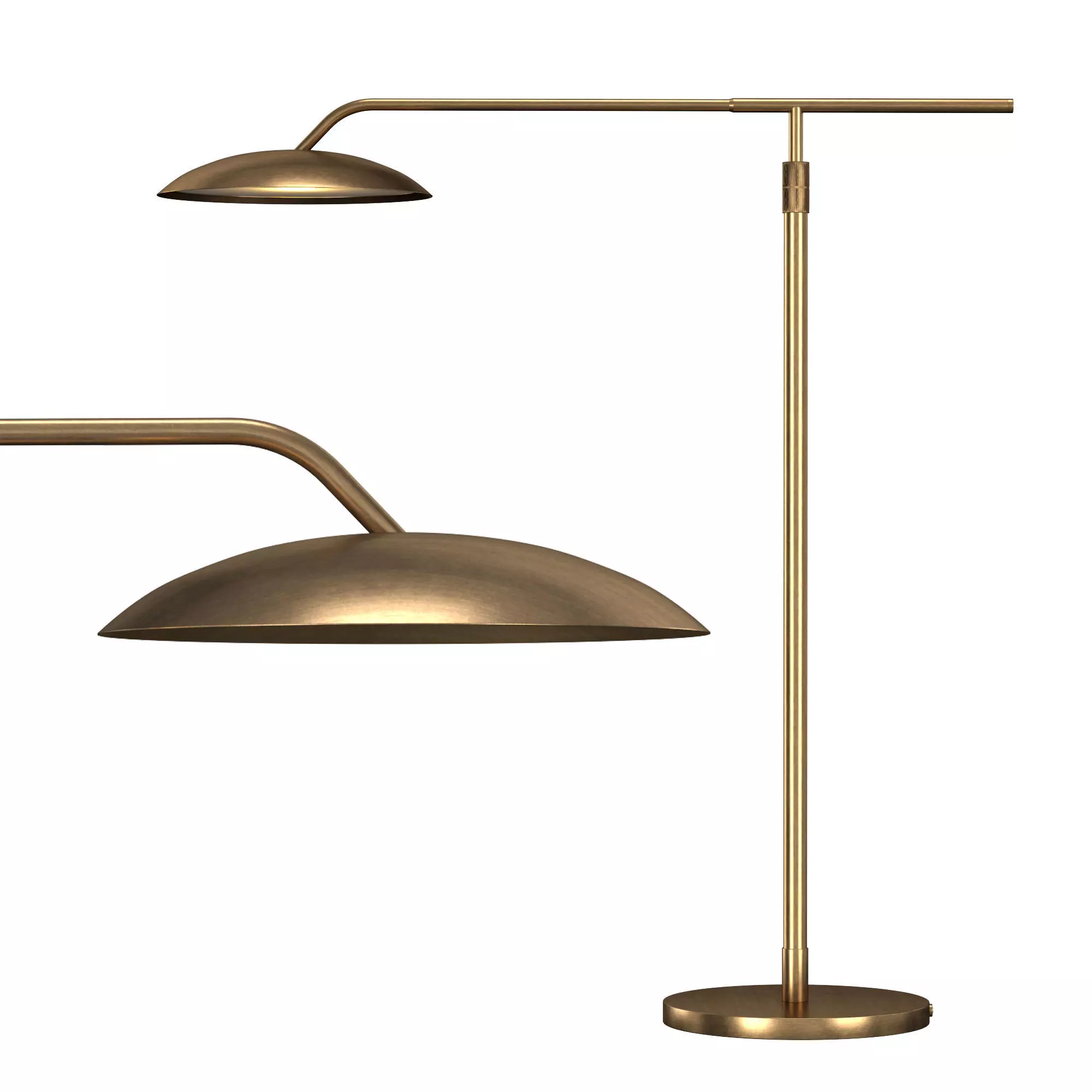 ASHER FLOOR LAMP - ANTIQUED BRASS 3D model_0