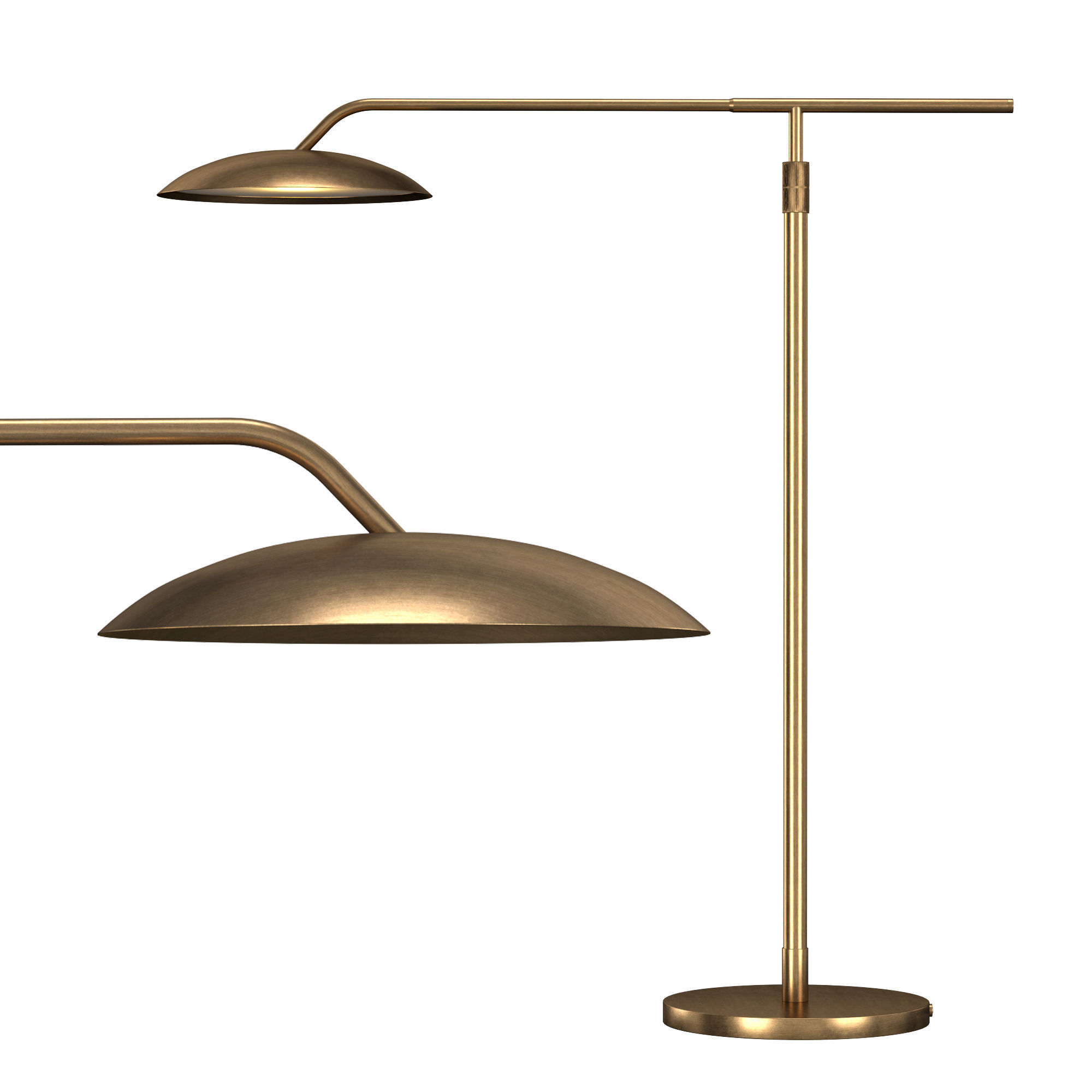 ASHER FLOOR LAMP - ANTIQUED BRASS 3D model_1
