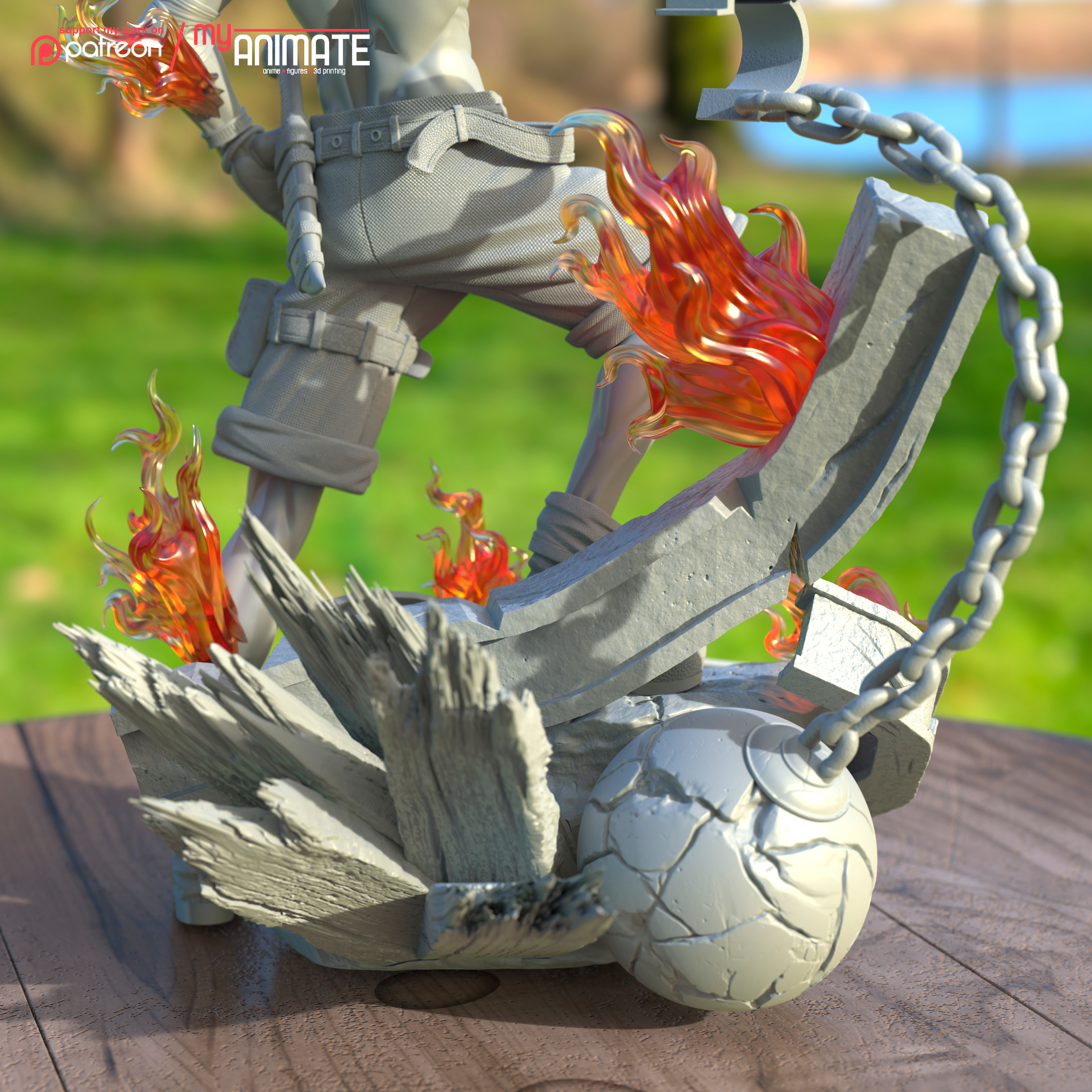 Ace from One Piece  - myAnimate 3D print model_7