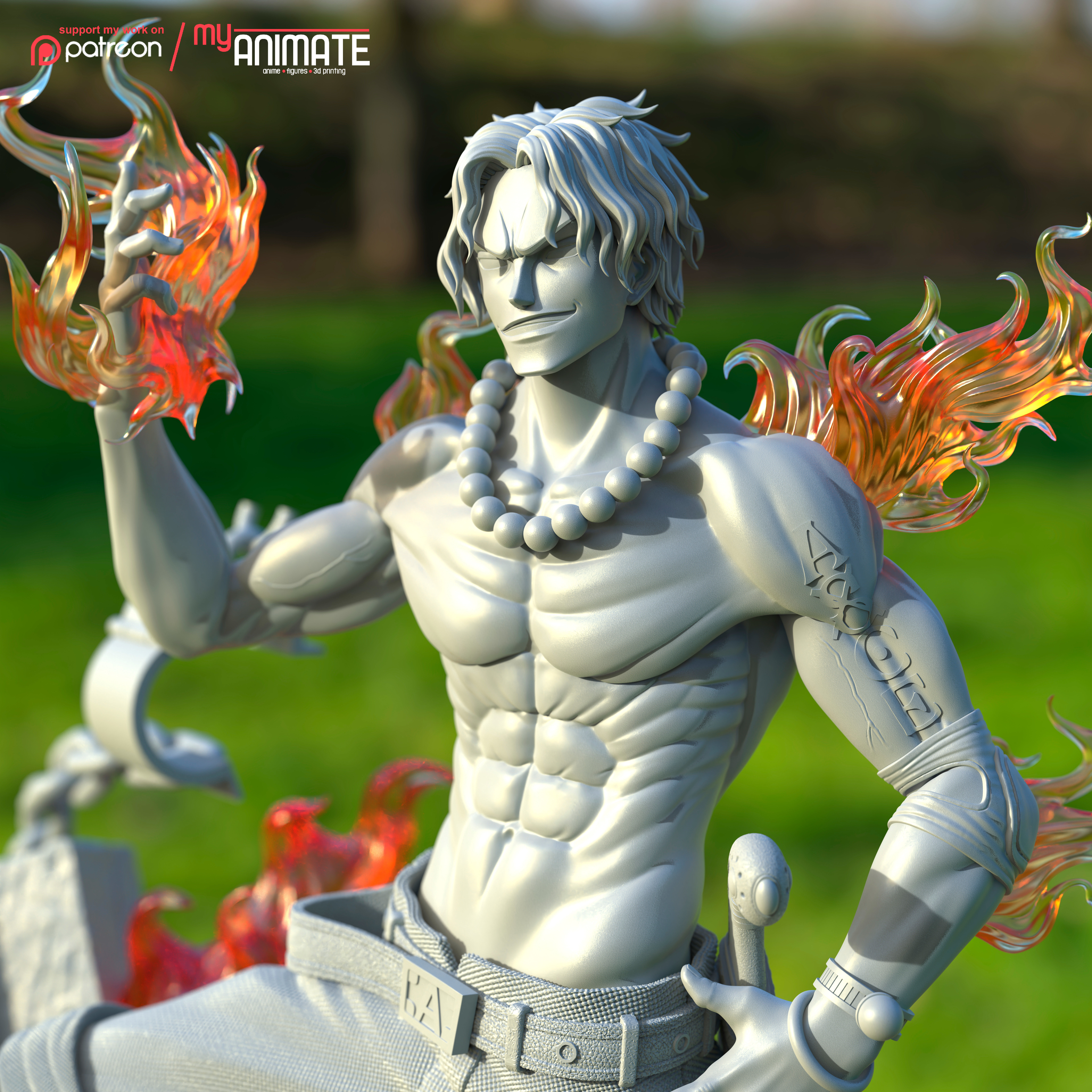 Ace from One Piece  - myAnimate 3D print model_2