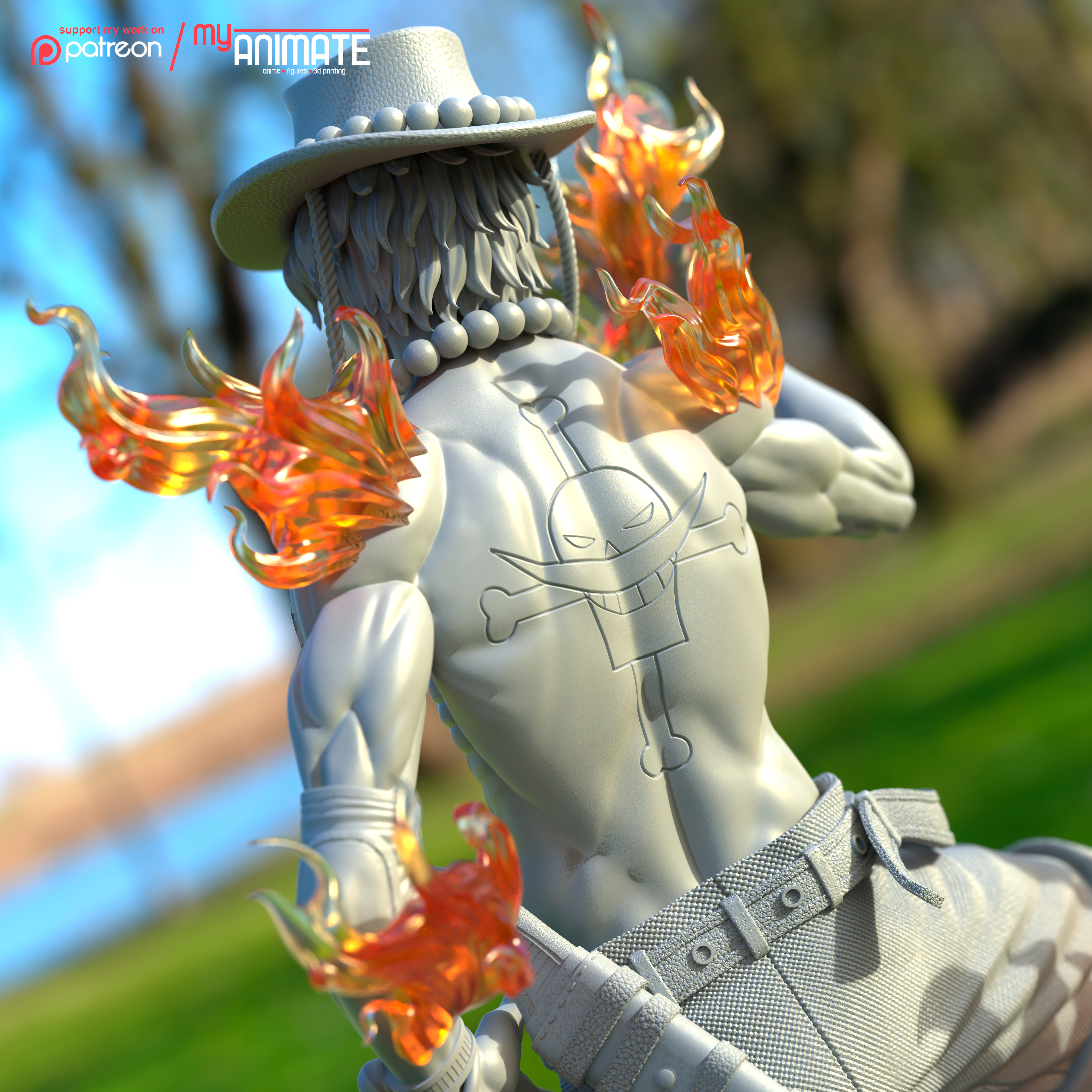 Ace from One Piece  - myAnimate 3D print model_5