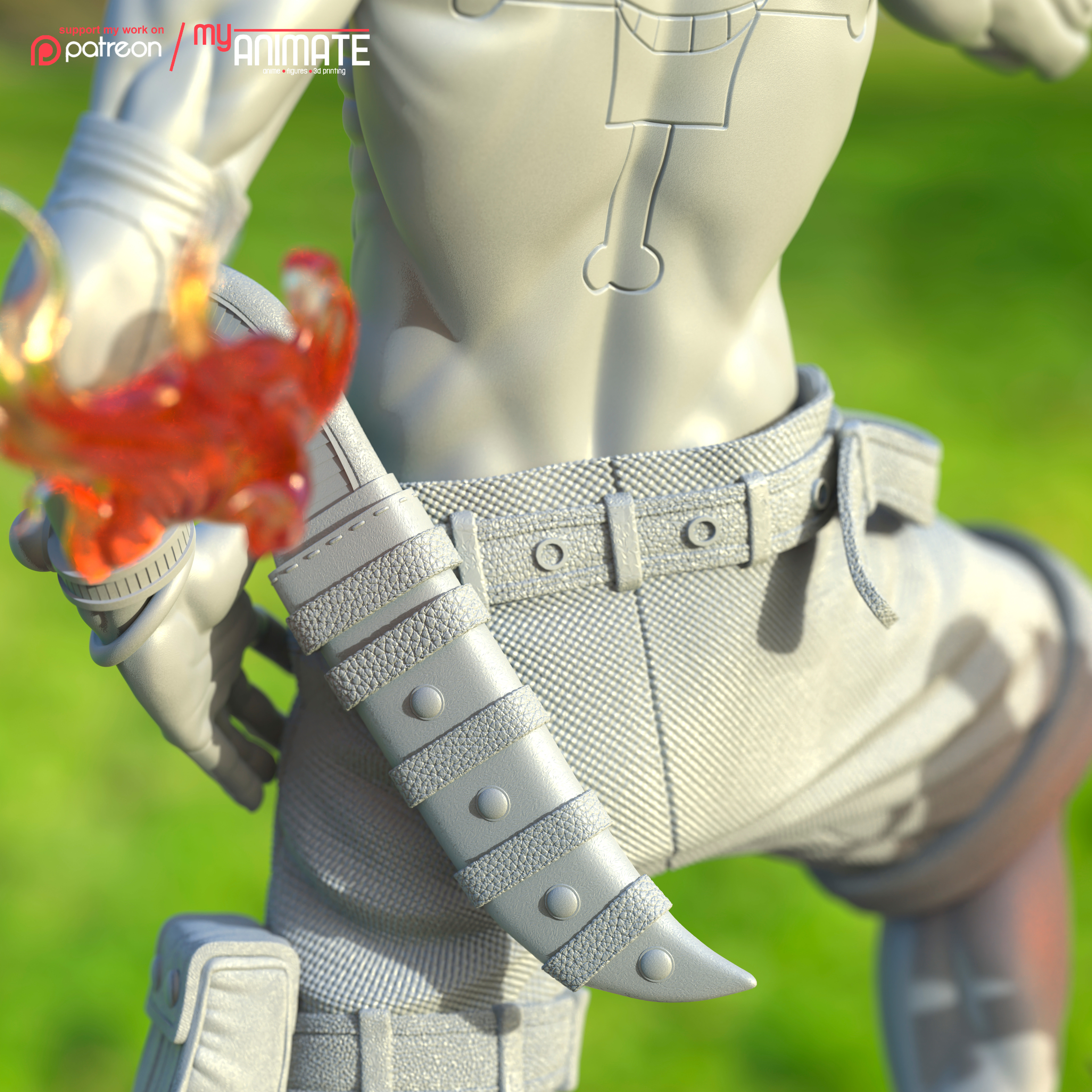 Ace from One Piece  - myAnimate 3D print model_4