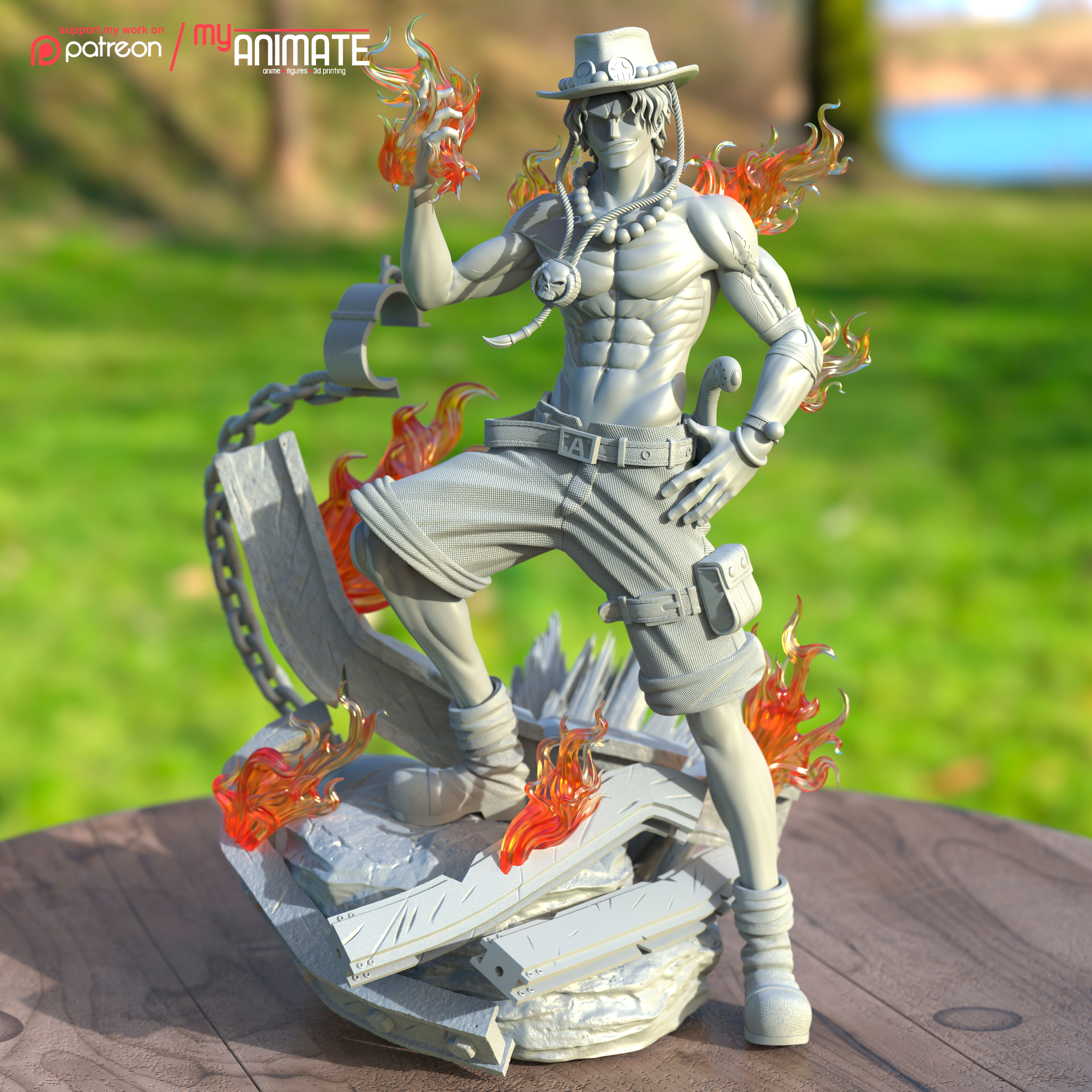 Ace from One Piece  - myAnimate 3D print model_1