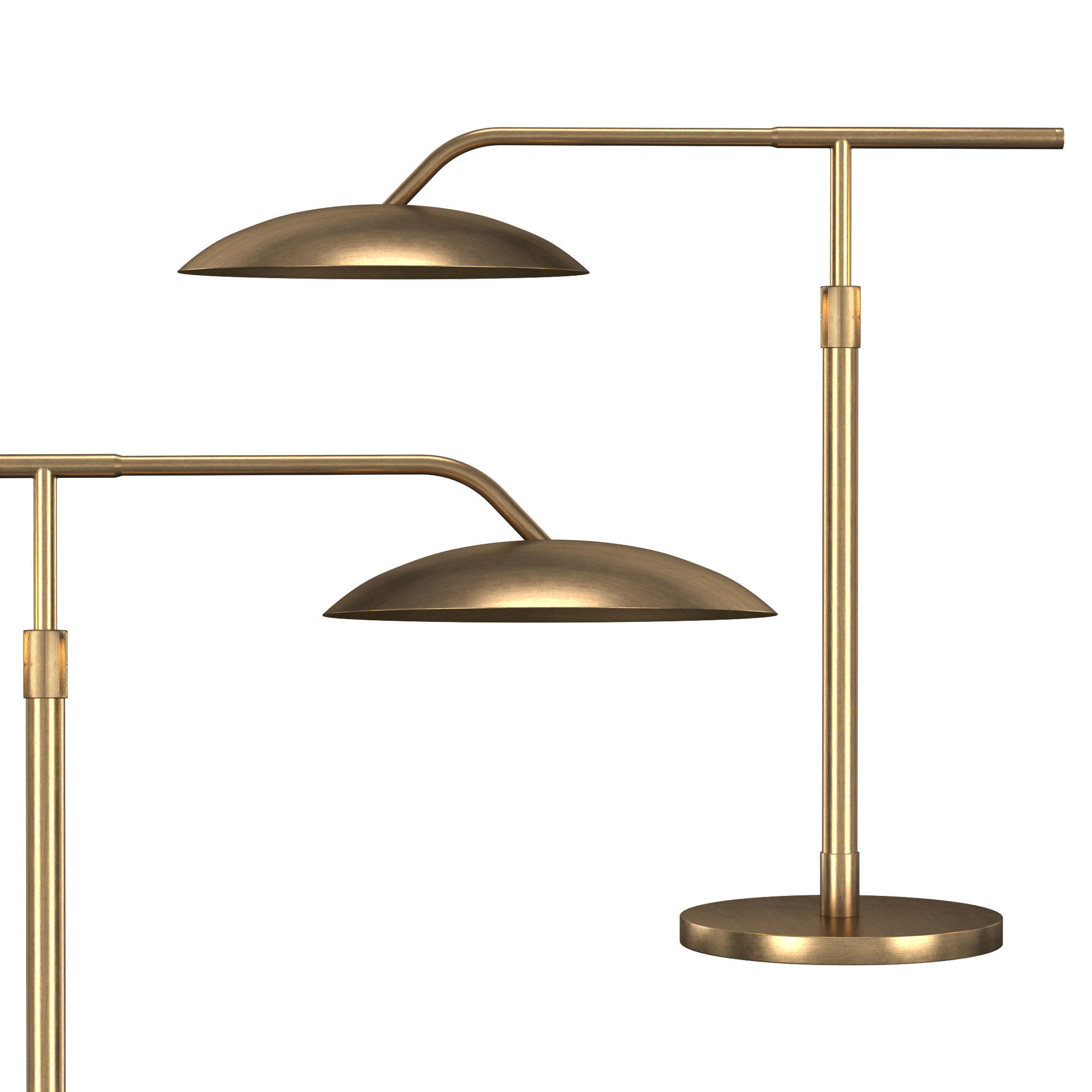 ASHER TABLE LAMP - ANTIQUED BRASS 3D model_1