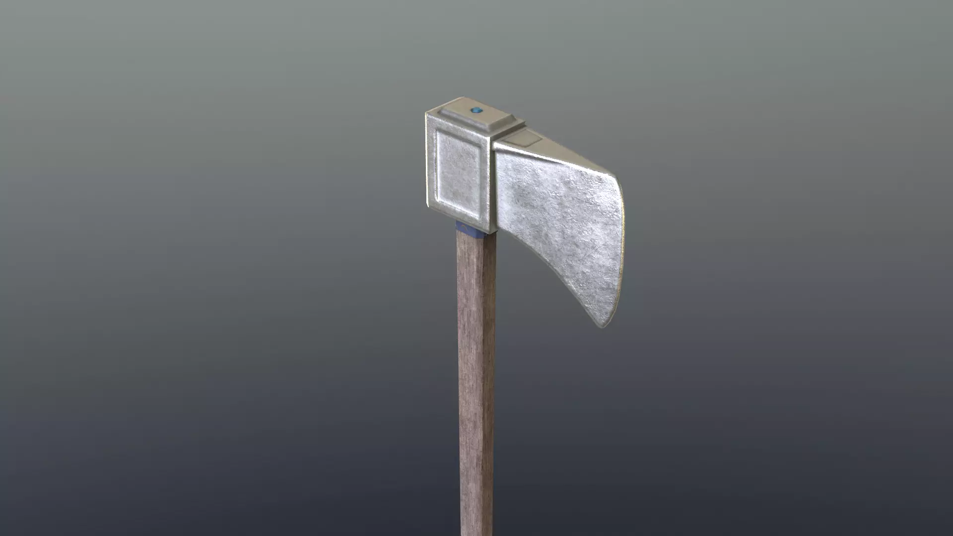 Axe - Silver Low-poly 3D model_0