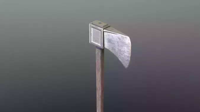 Axe - Silver Low-poly 3D model