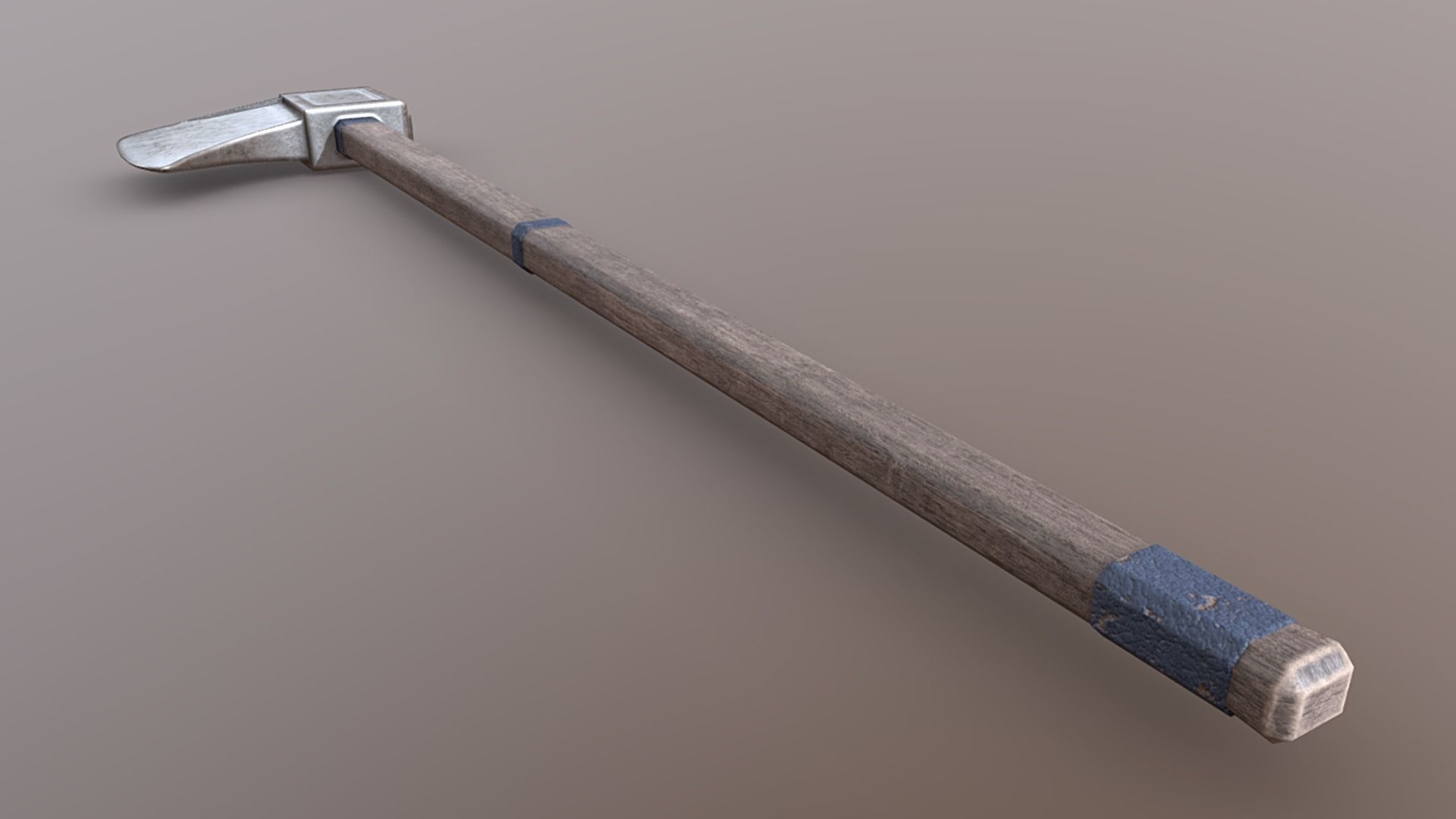 Axe - Silver Low-poly 3D model_4
