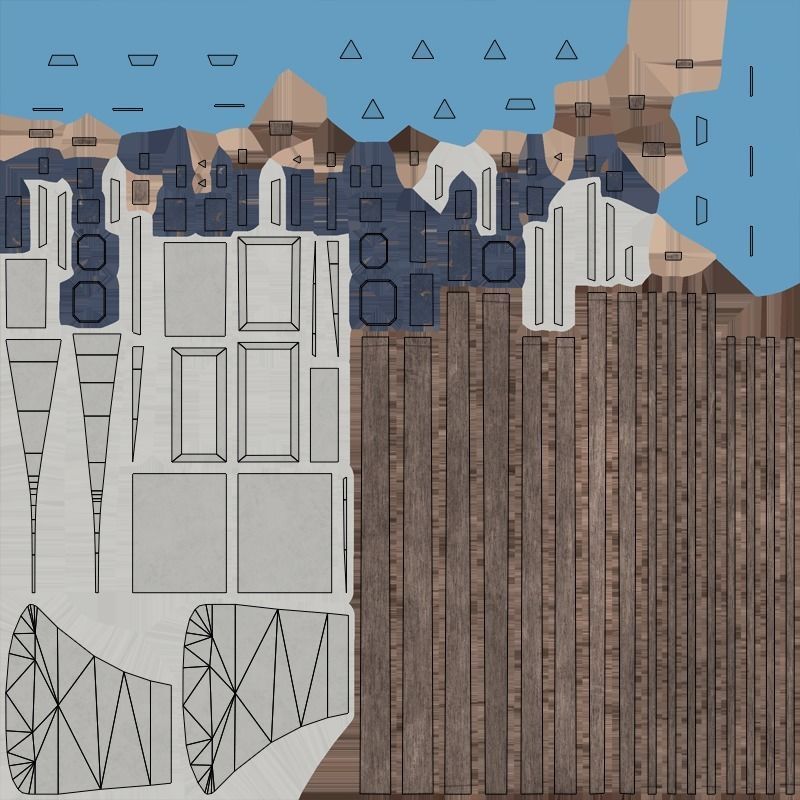 Axe - Silver Low-poly 3D model_6