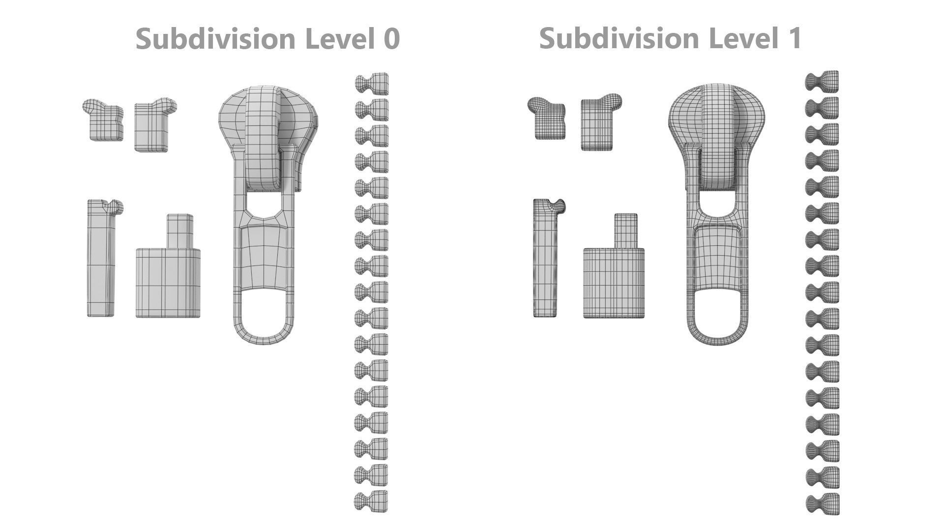 Zip Fastener For Outerwear With 5cm Teeth Rows 3D model_16