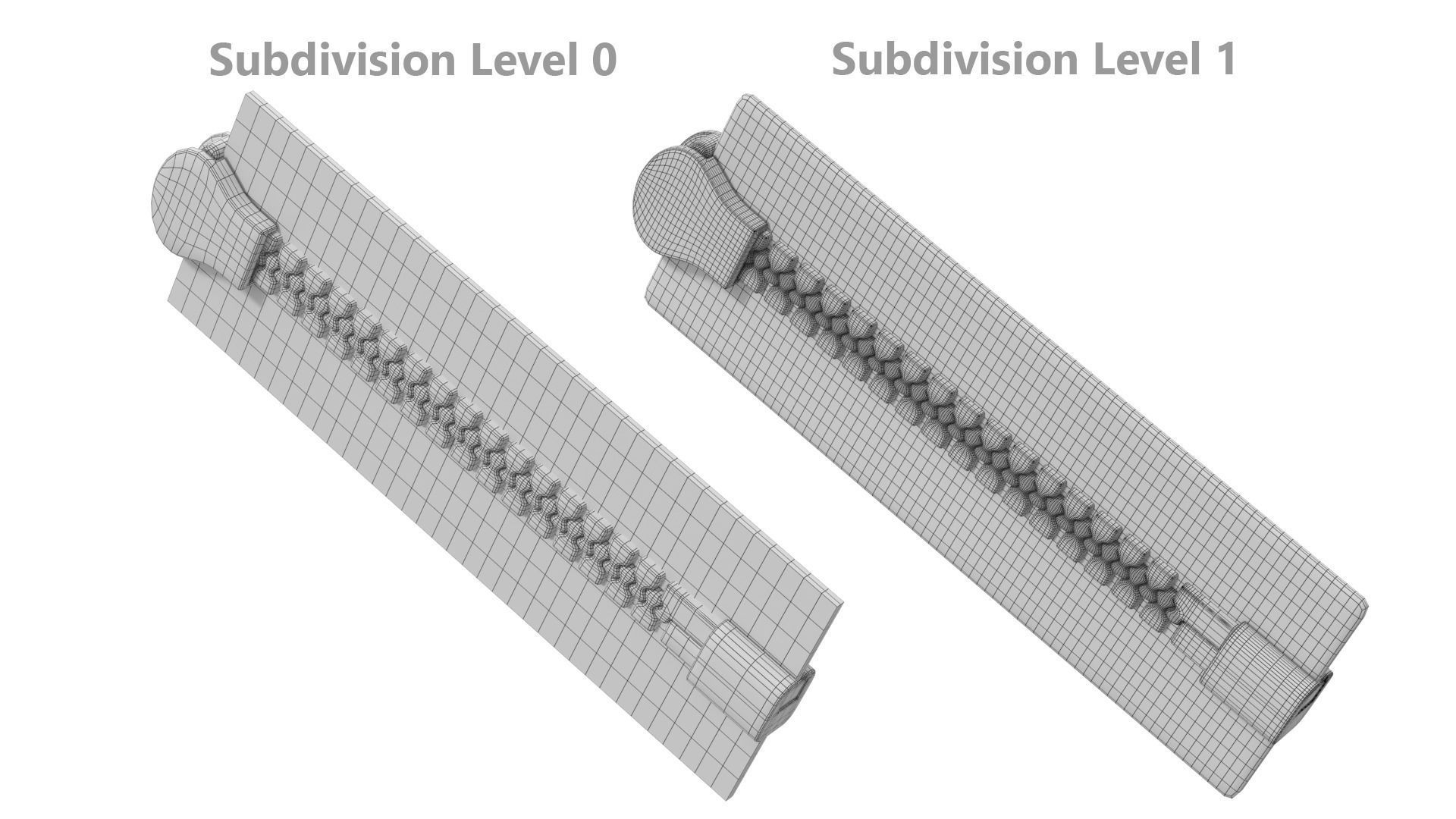 Zip Fastener For Outerwear With 5cm Teeth Rows 3D model_14