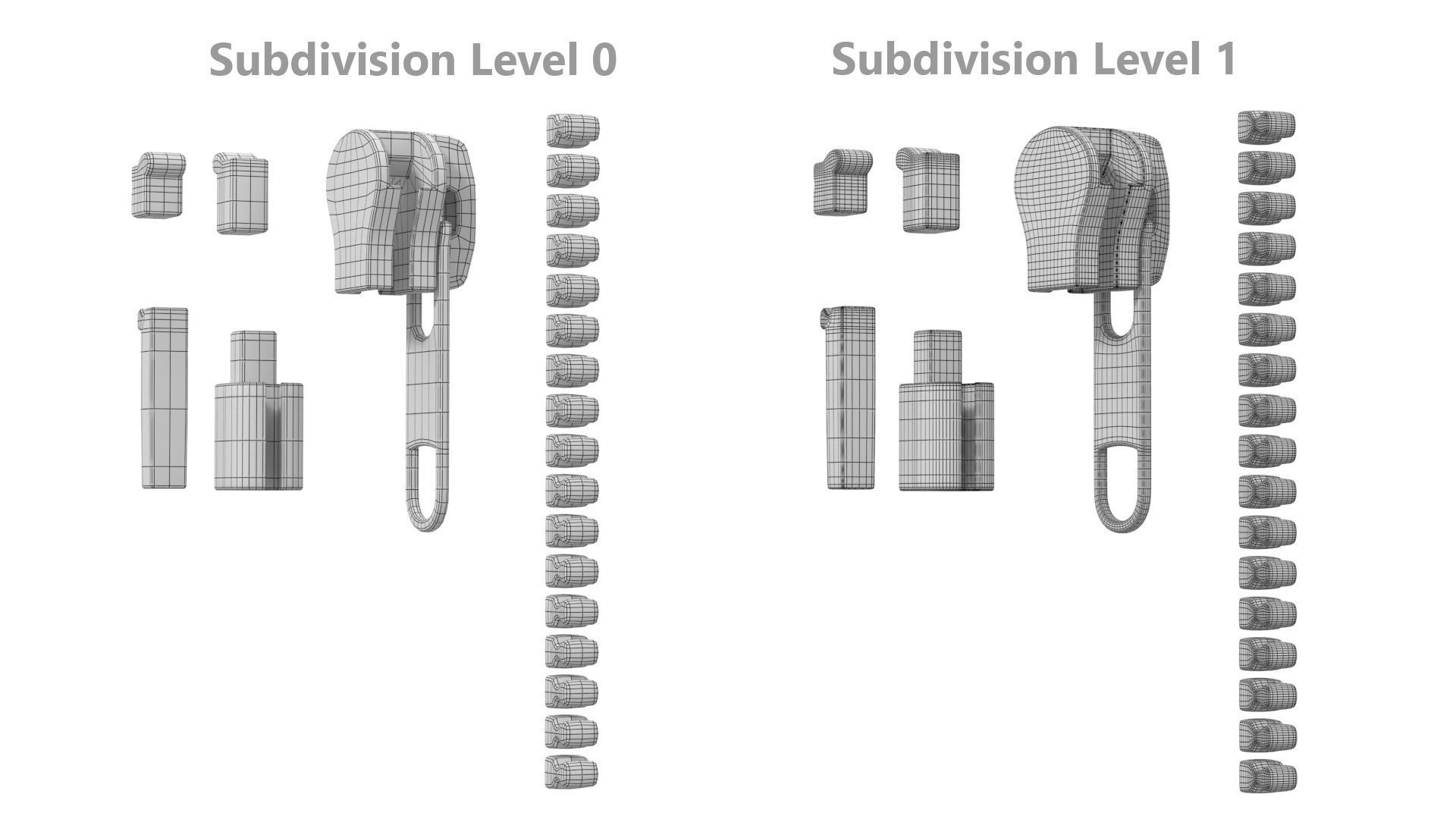 Zip Fastener For Outerwear With 5cm Teeth Rows 3D model_18