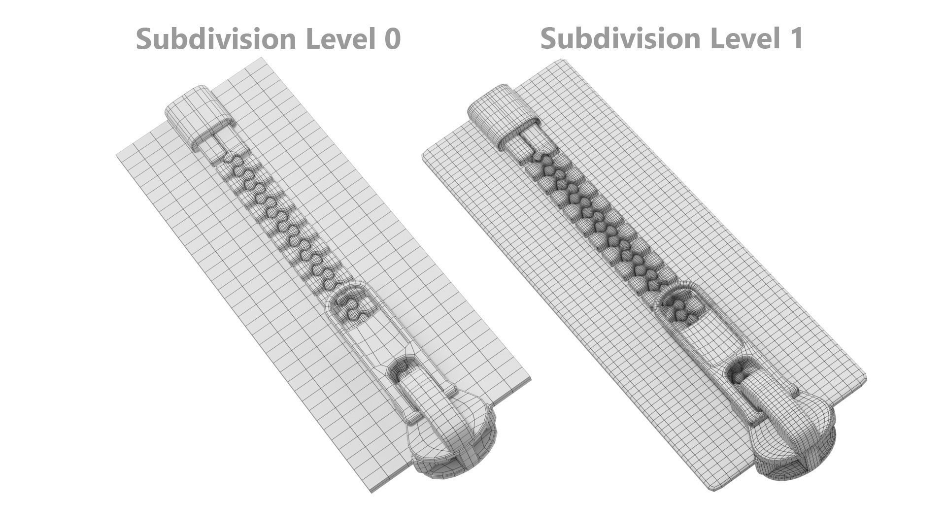 Zip Fastener For Outerwear With 5cm Teeth Rows 3D model_15