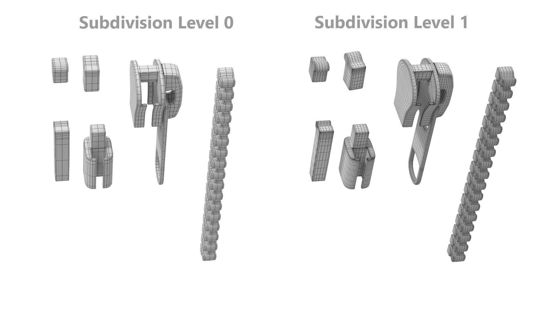 Zip Fastener For Outerwear With 5cm Teeth Rows 3D model_19