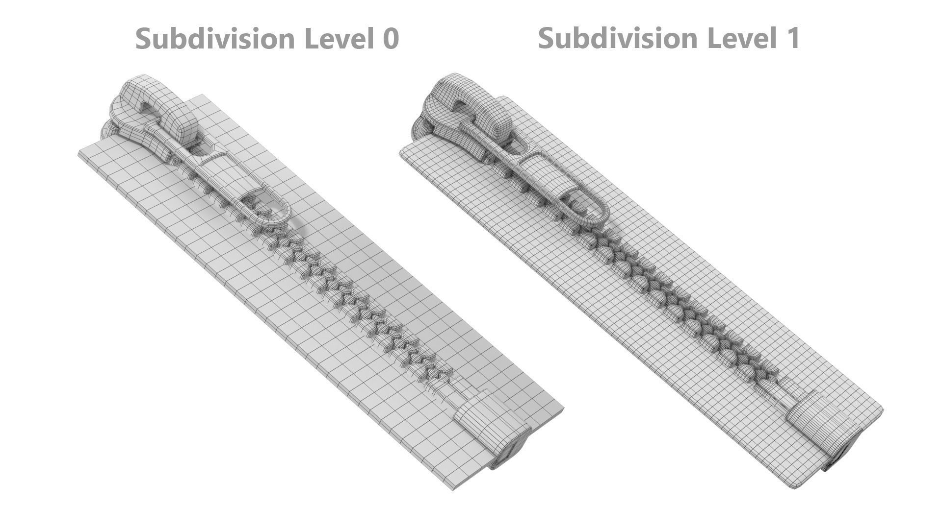 Zip Fastener For Outerwear With 5cm Teeth Rows 3D model_13
