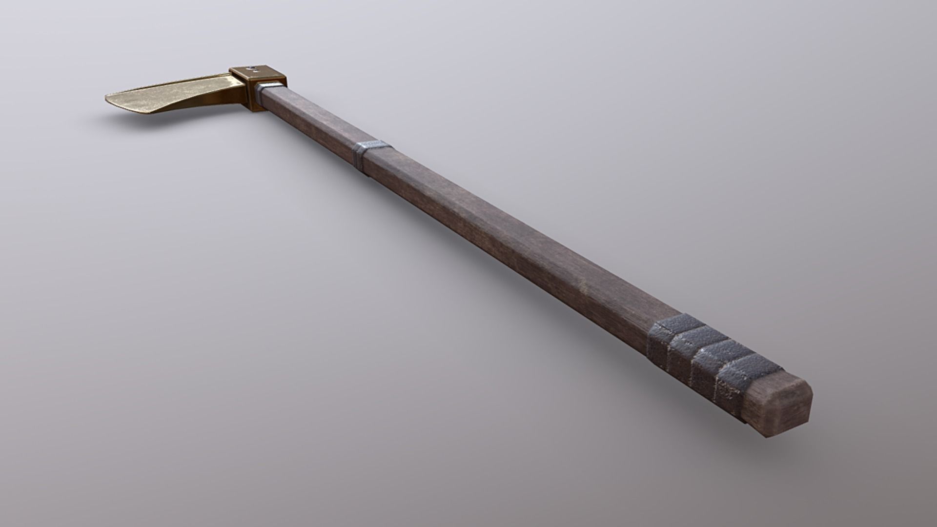 Axe - Gold Low-poly 3D model_4