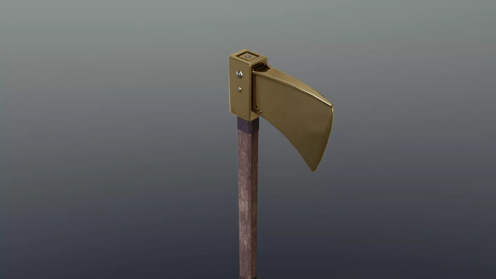Axe - Gold Low-poly 3D model_0